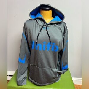 Gray and Blue unisex's Hoodie Sweater .